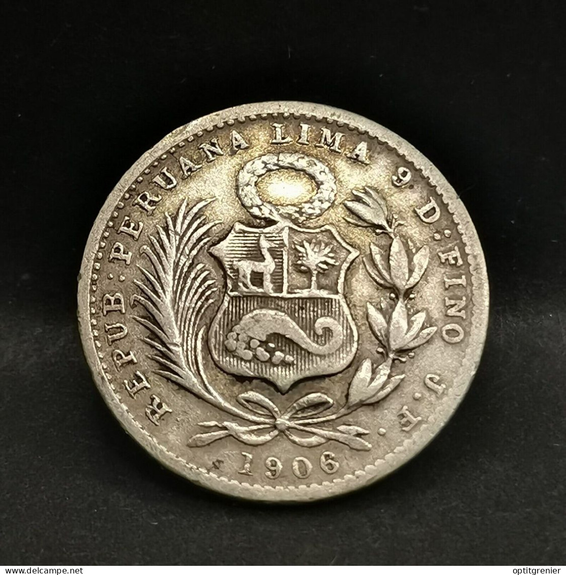 1 DINERO ARGENT 1906 LIMA 826 000 Ex. PEROU / PERU SILVER - Peru