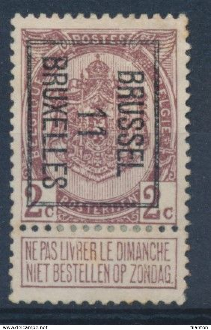 BELGIE - Preo Typo PRE 19 B - "BRUSSEL 11 BRUXELLES" (zonder Gom/sans Gomme) - Typografisch 1906-12 (Wapenschild)