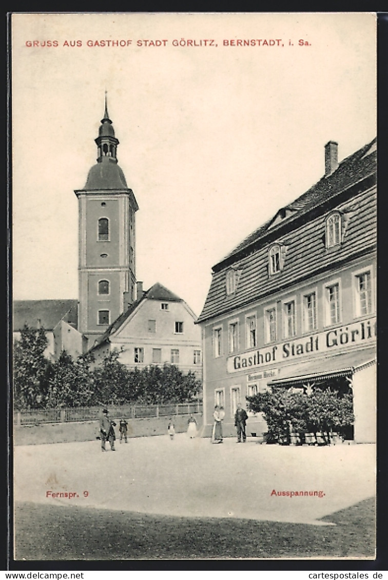 AK Bernstadt I. Sa., Gasthaus Stadt Görlitz  - Goerlitz