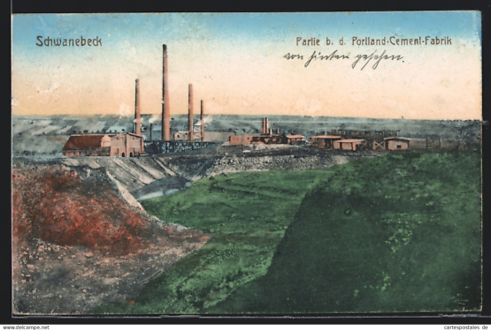 AK Schwanebeck, Blick Auf Die Portland-Cement-Fabrik  - Bergbau