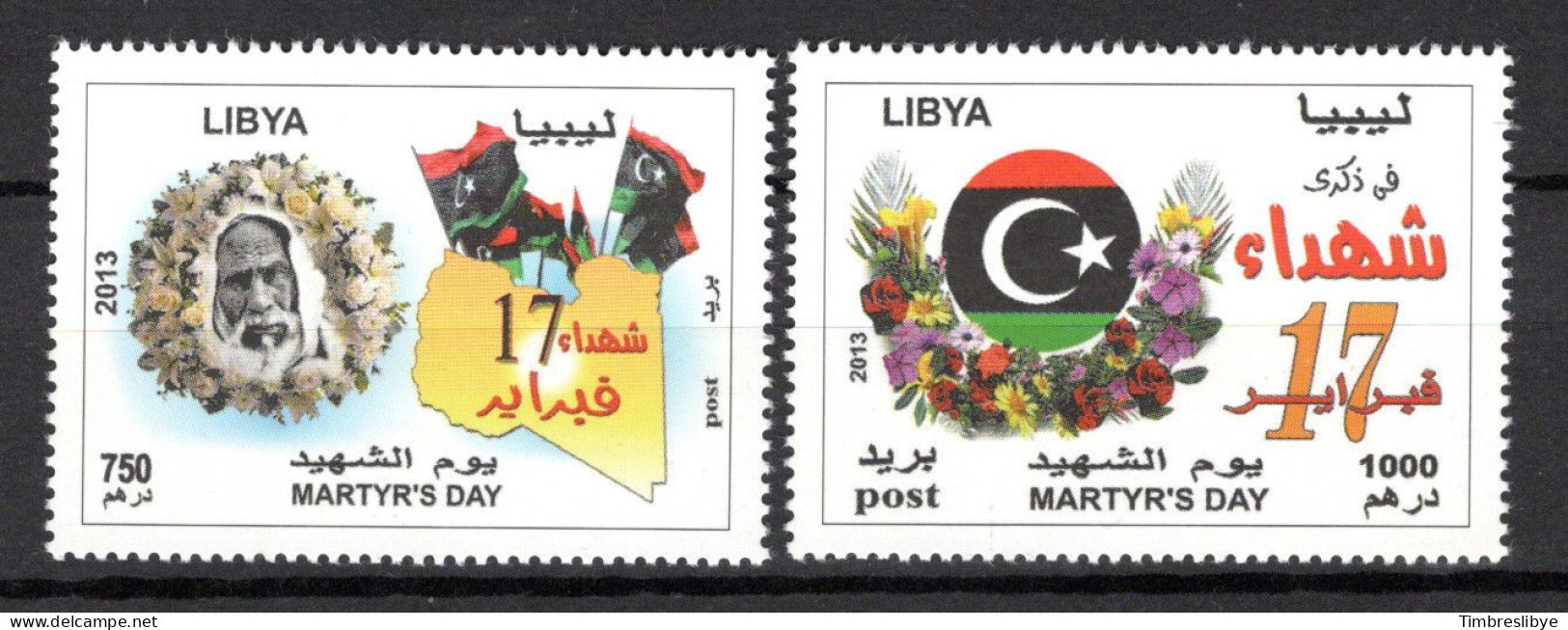 Libye 16.9.2013; Martyr's DAY, Michel-N°3044 - 3045, MNH, Neuf **, Mnh, Neuf ** - Libyen