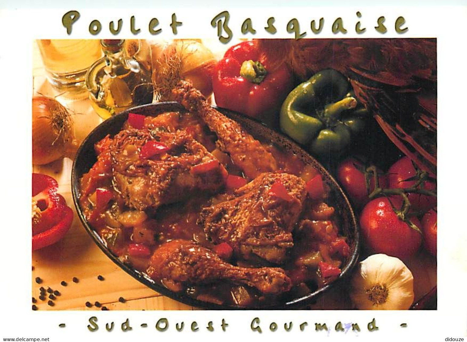 Recettes De Cuisine - Poulet Basquaise - Gastronomie - CPM - Voir Scans Recto-Verso - Recettes (cuisine)