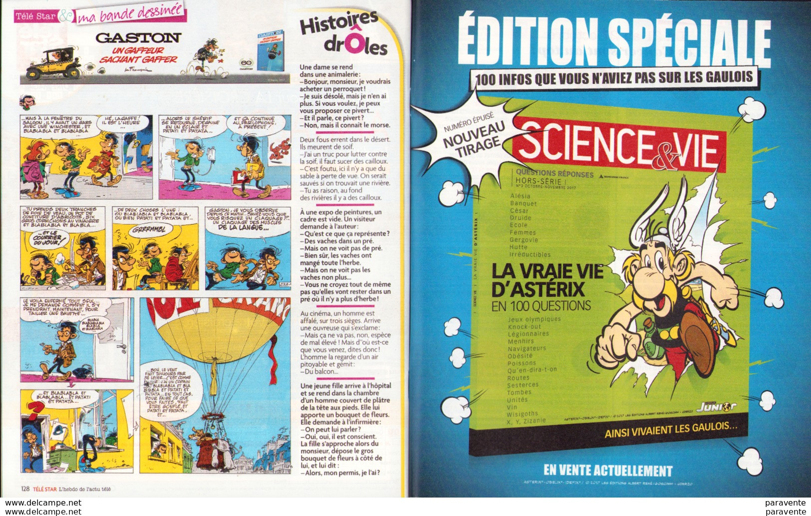 ASTERIX GASTON : Magazine TELESTAR Octobre 2017 - Asterix