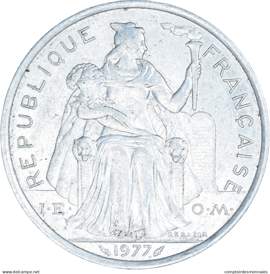 Monnaie, Polynésie Française, 5 Francs, 1977 - Französisch-Polynesien