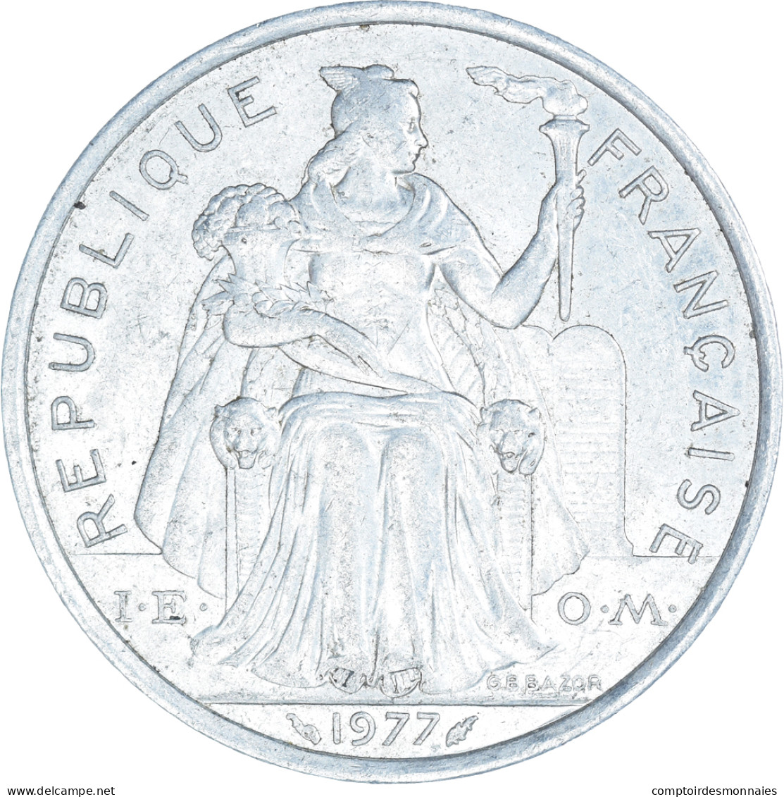 Monnaie, Polynésie Française, 5 Francs, 1977 - Polinesia Francesa