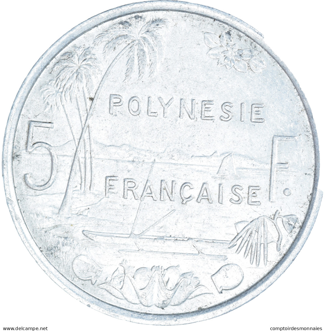 Monnaie, Polynésie Française, 5 Francs, 1977 - Polinesia Francesa