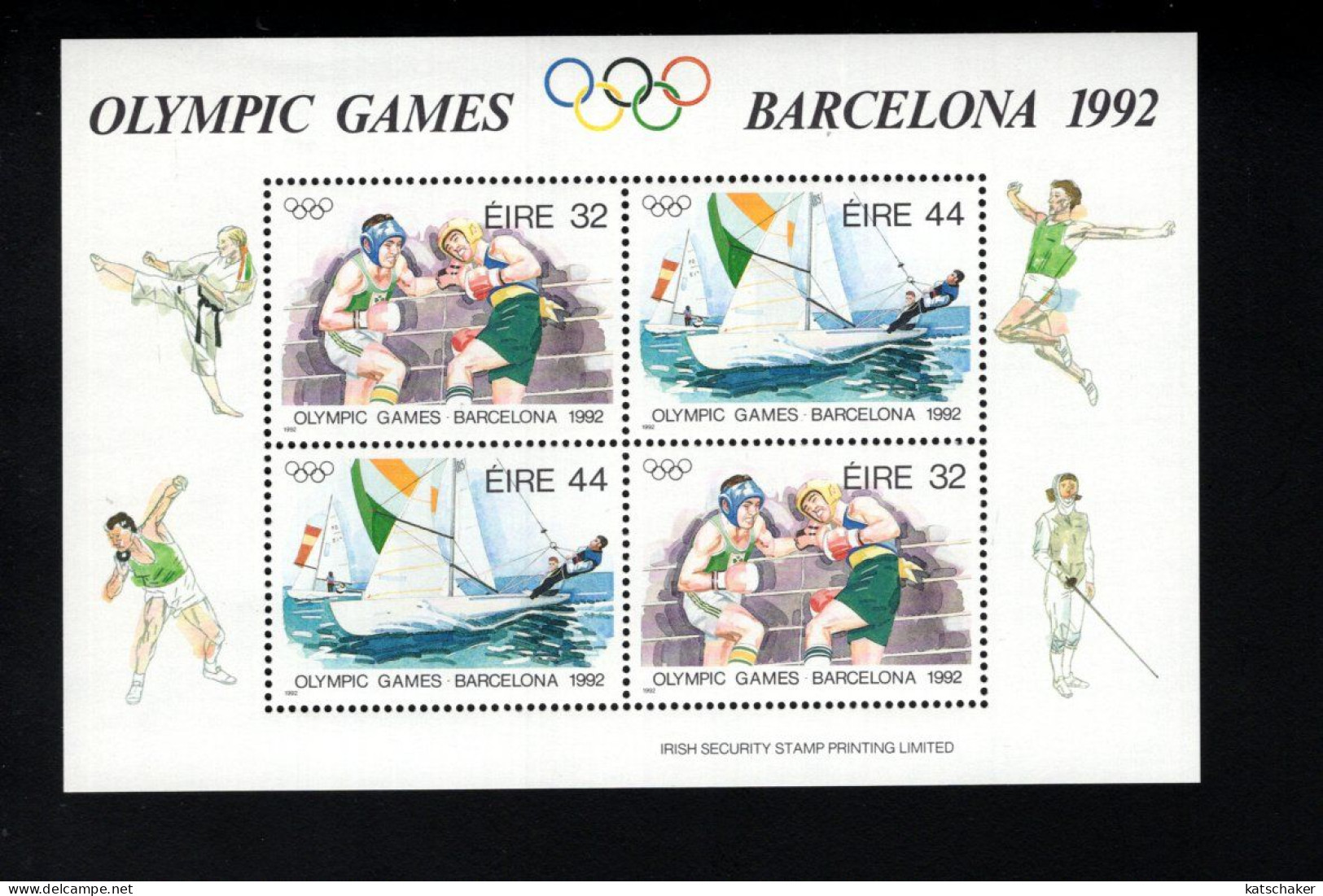 1993938788 1992 SCOTT 855a  (XX) POSTFRIS MINT NEVER HINGED   - SUMMER OLYMPICS BARCELONA - BOXING -SAILING - Unused Stamps