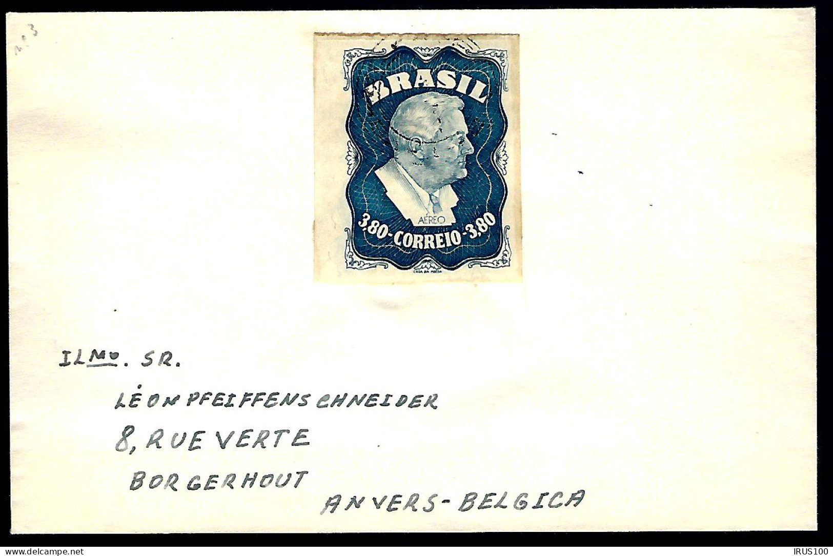 LETTRE EN PROVENANCE DU BRÉSIL - TIMBRE NON DENTELÉ - - Airmail