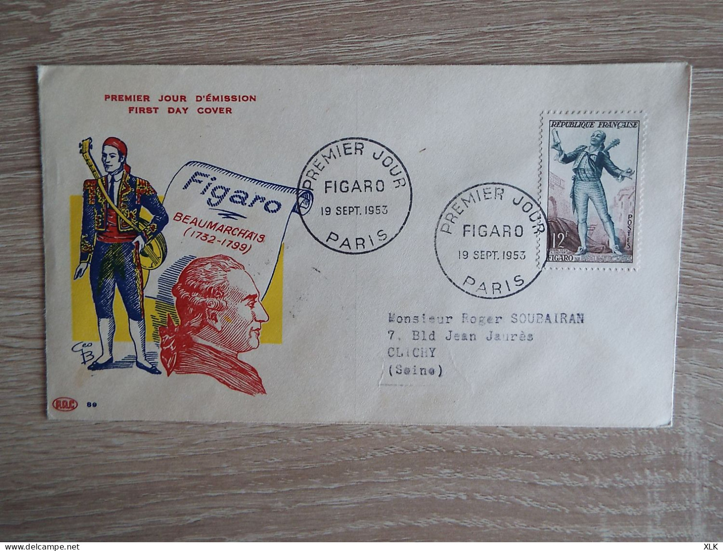 France - FDC - 1953 - Figaro - 1950-1959