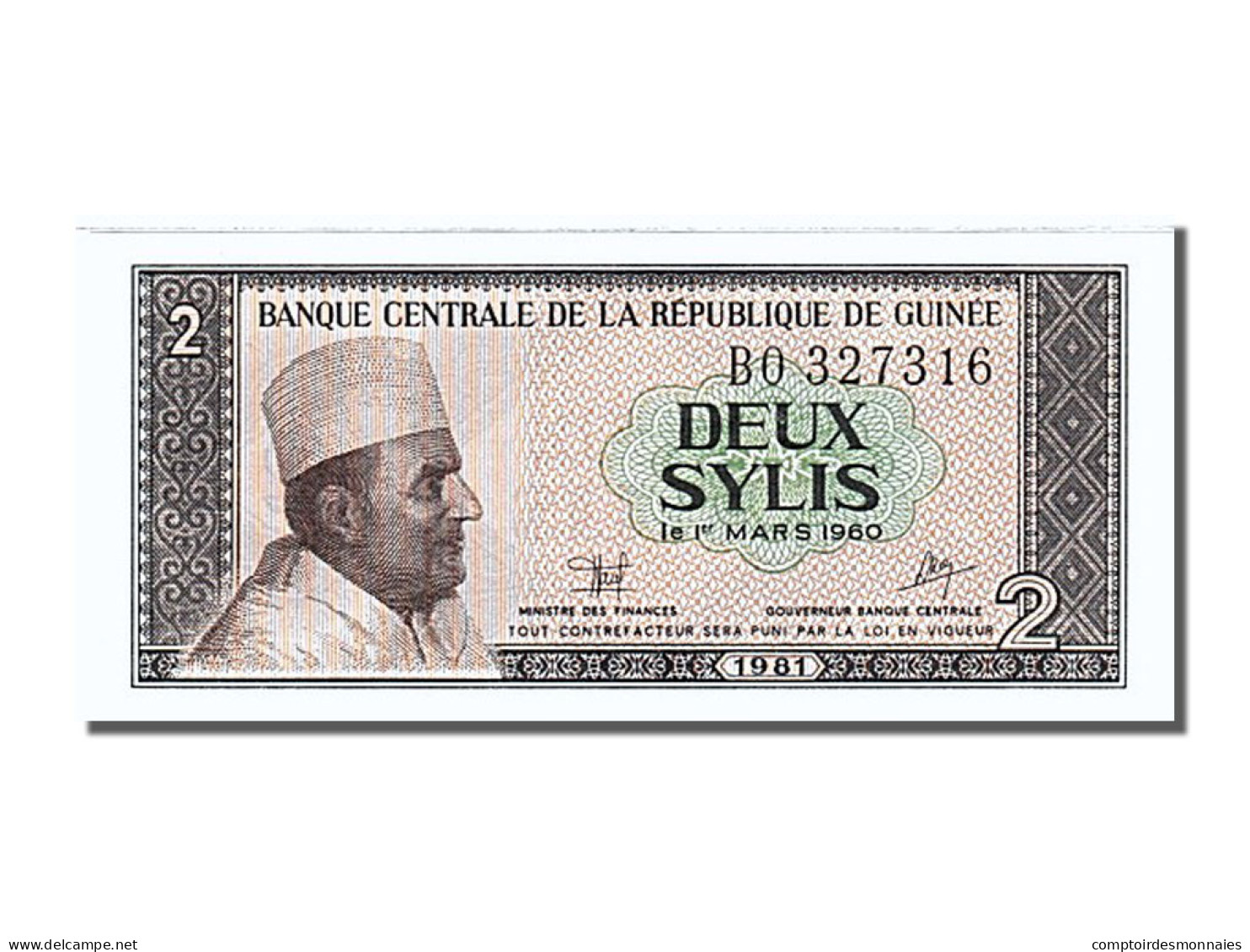 Billet, Guinea, 2 Sylis, 1981, NEUF - Guinée