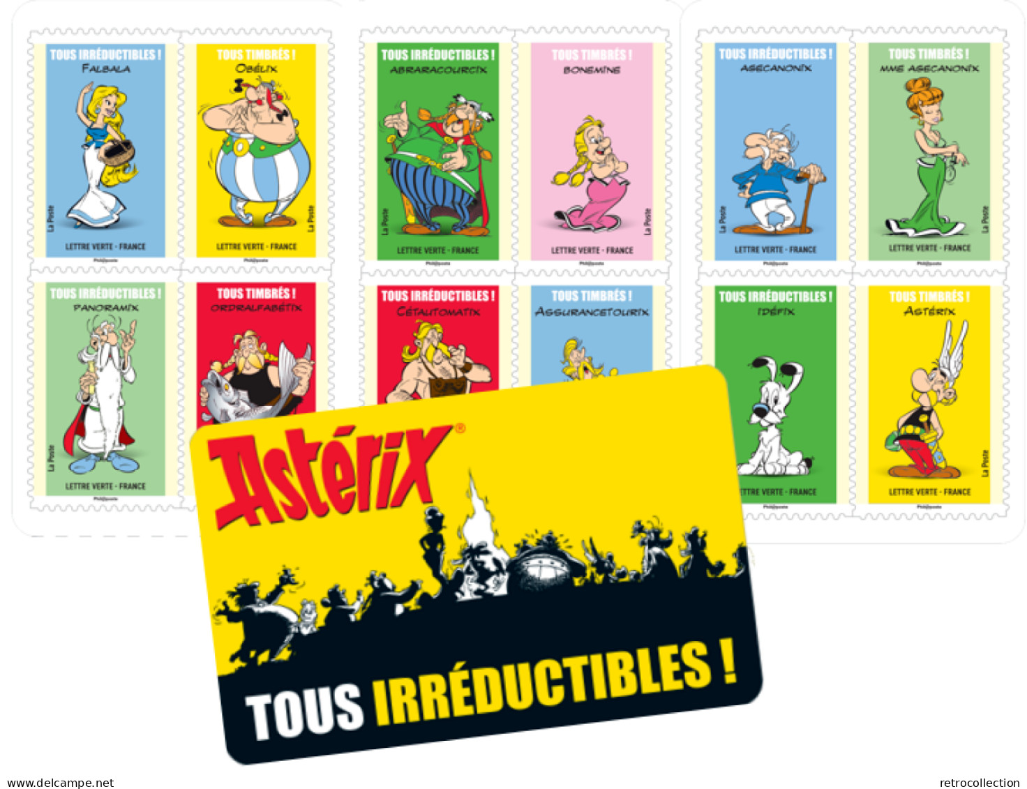 Carnet De 12 Timbres Autocollants - Astérix / "Tous Timbrés" - 100% NEUF - Collections (without Album)