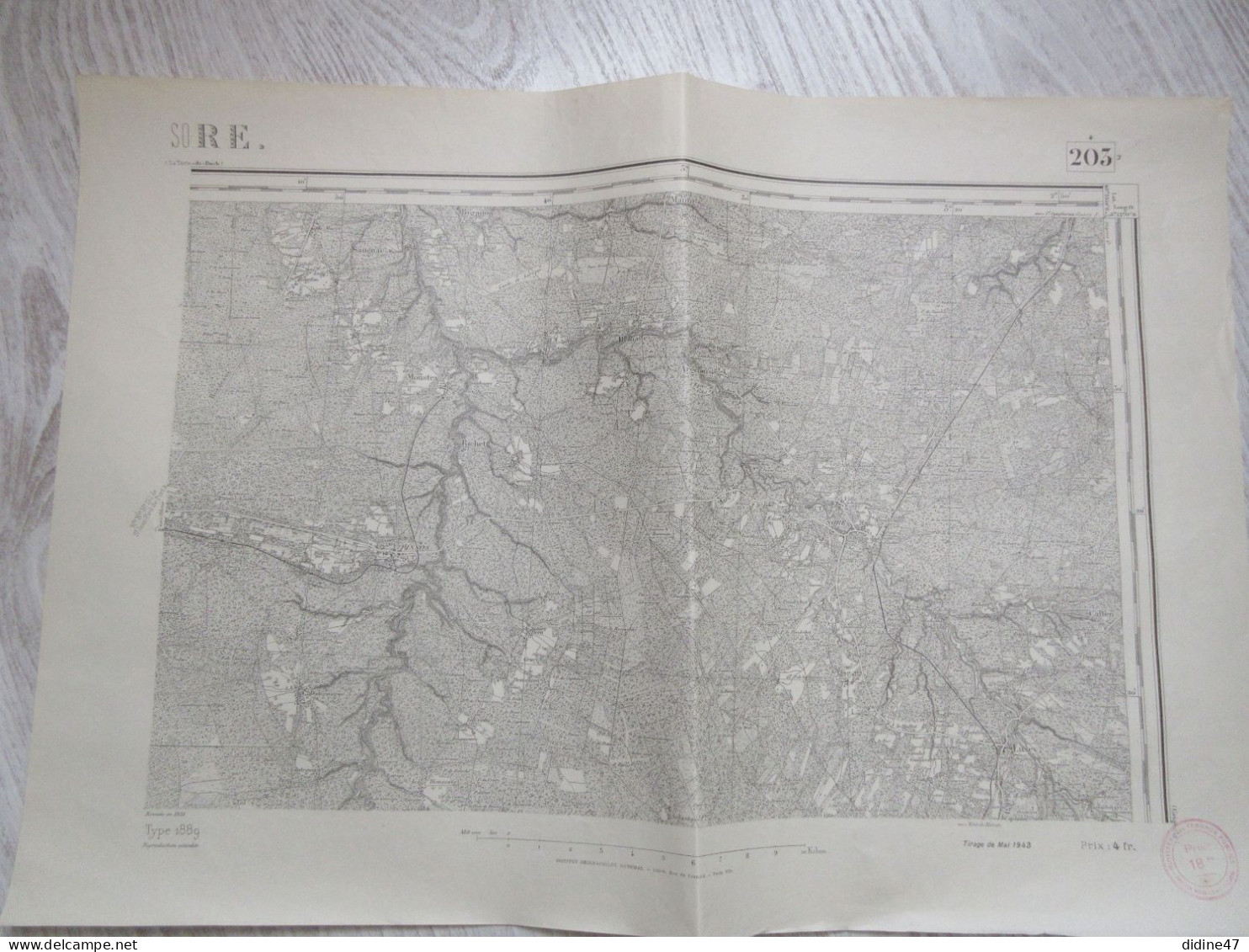 CARTE I.G.N.- SORE - Topographische Kaarten