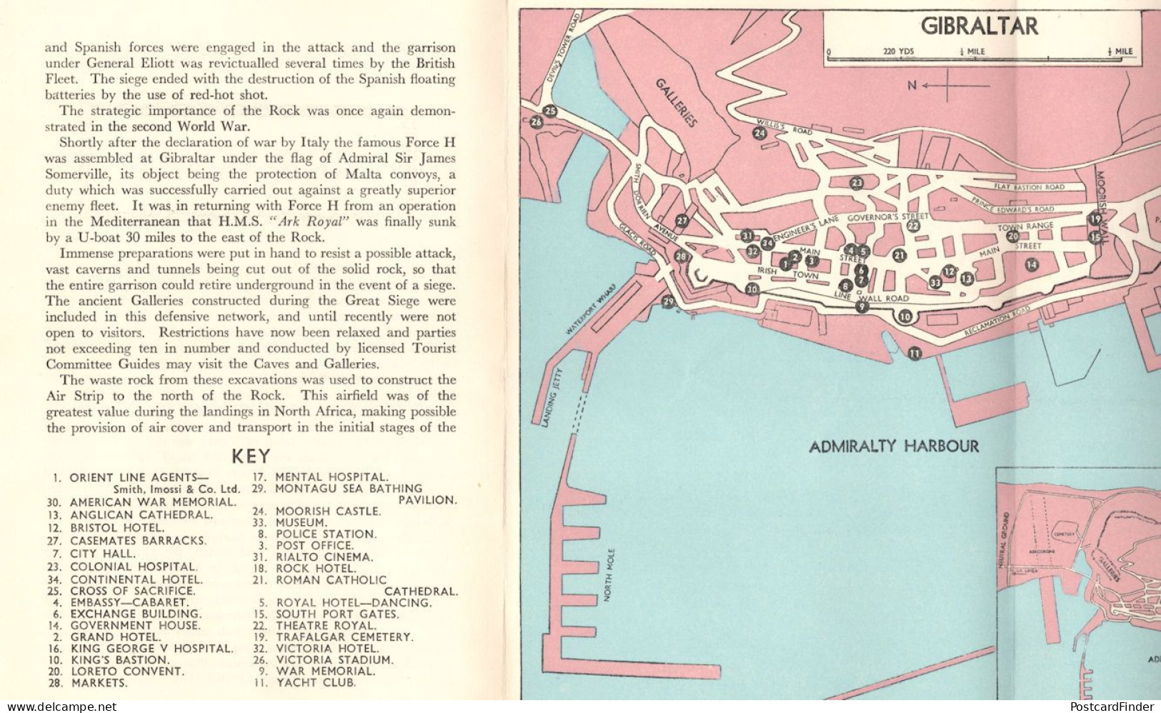 SS Orontes P&O Cruise Ship 1956 Australia Gibraltar Map Book -let - Gibraltar