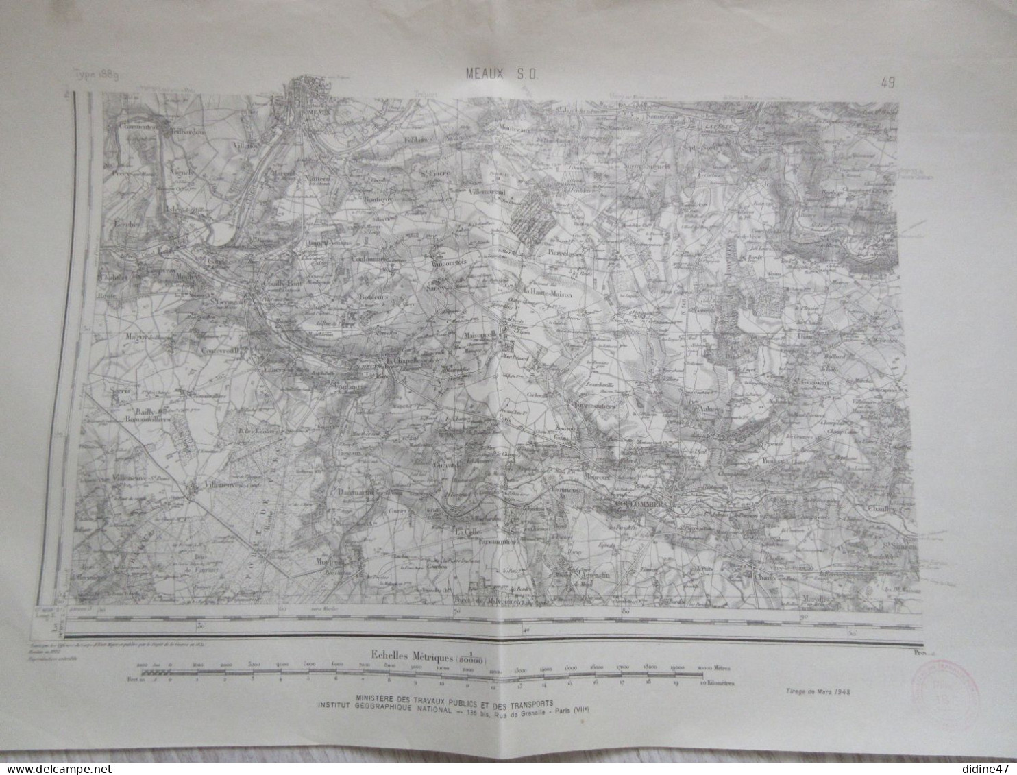 CARTE I.G.N.- MEAUX S.O. - Mapas Topográficas