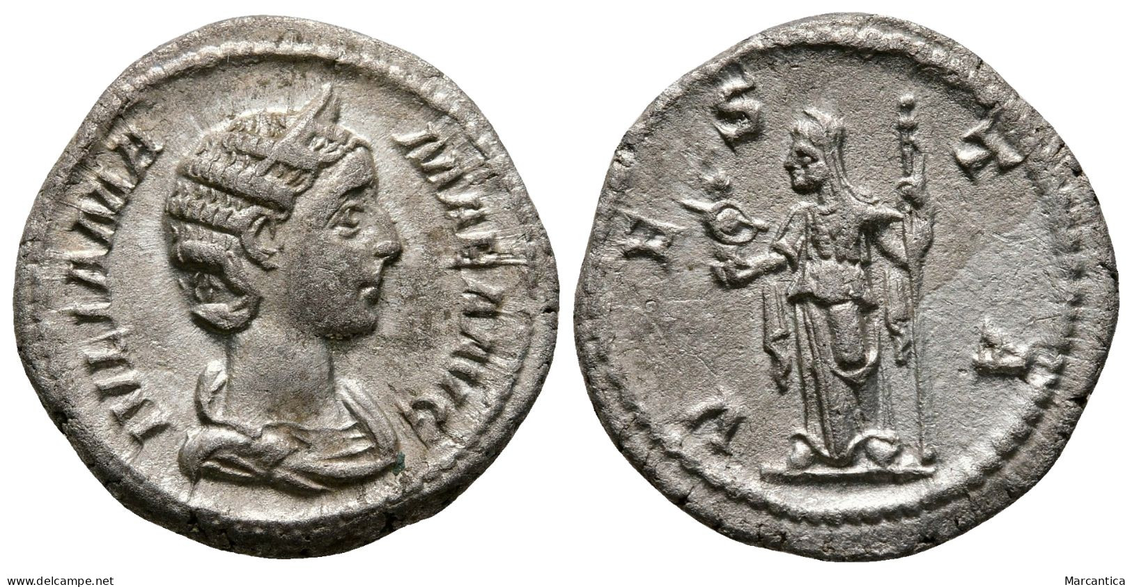 JULIA MAMAEA Augusta, 222-235 AD. AR, Denarius. Rome. - Les Sévères (193 à 235)