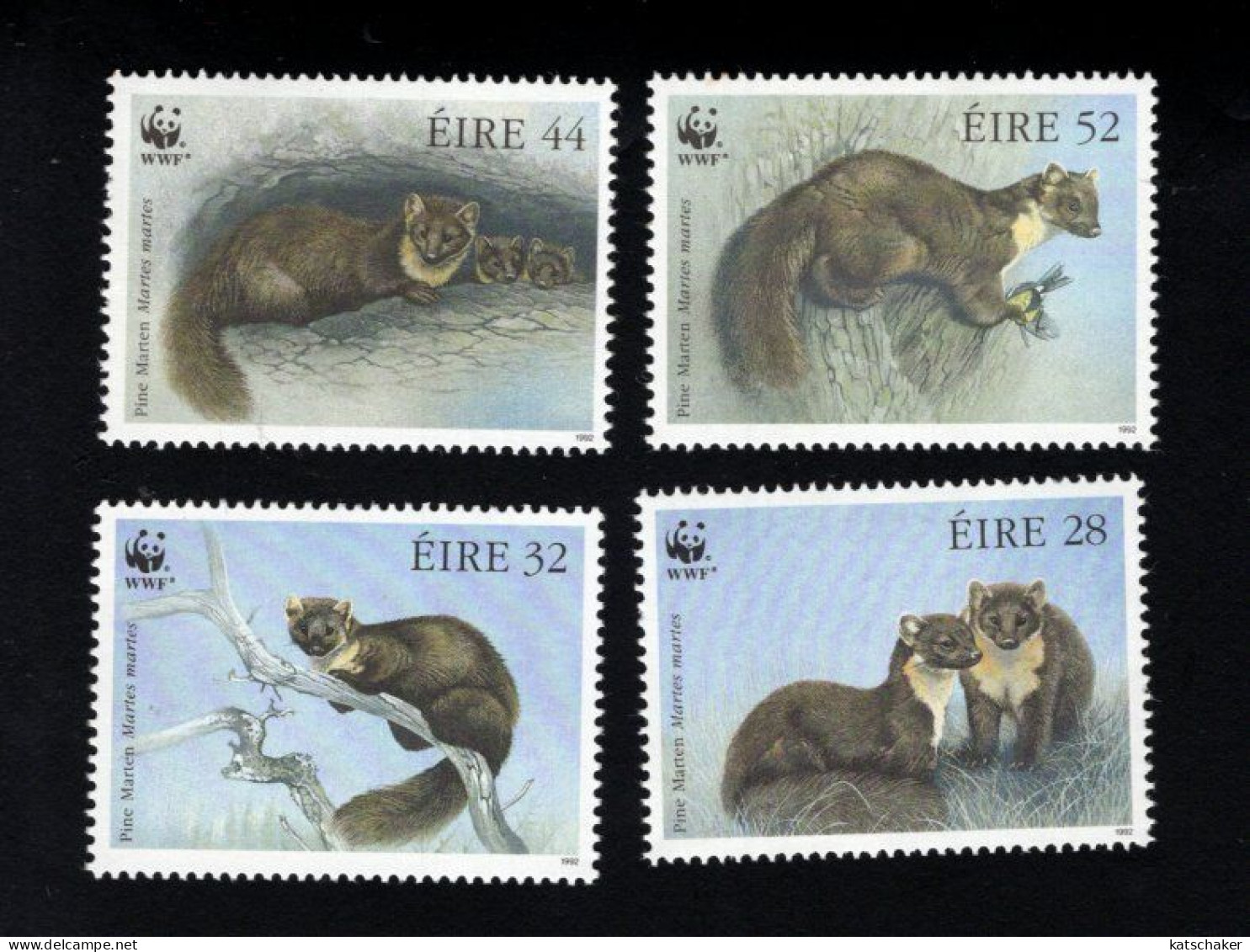 1993945520 1992 SCOTT 868 871  (XX) POSTFRIS MINT NEVER HINGED   - FAUNA - MAMMALS - PINE  MARTEN WITH W.W.F. LOGO - Ungebraucht