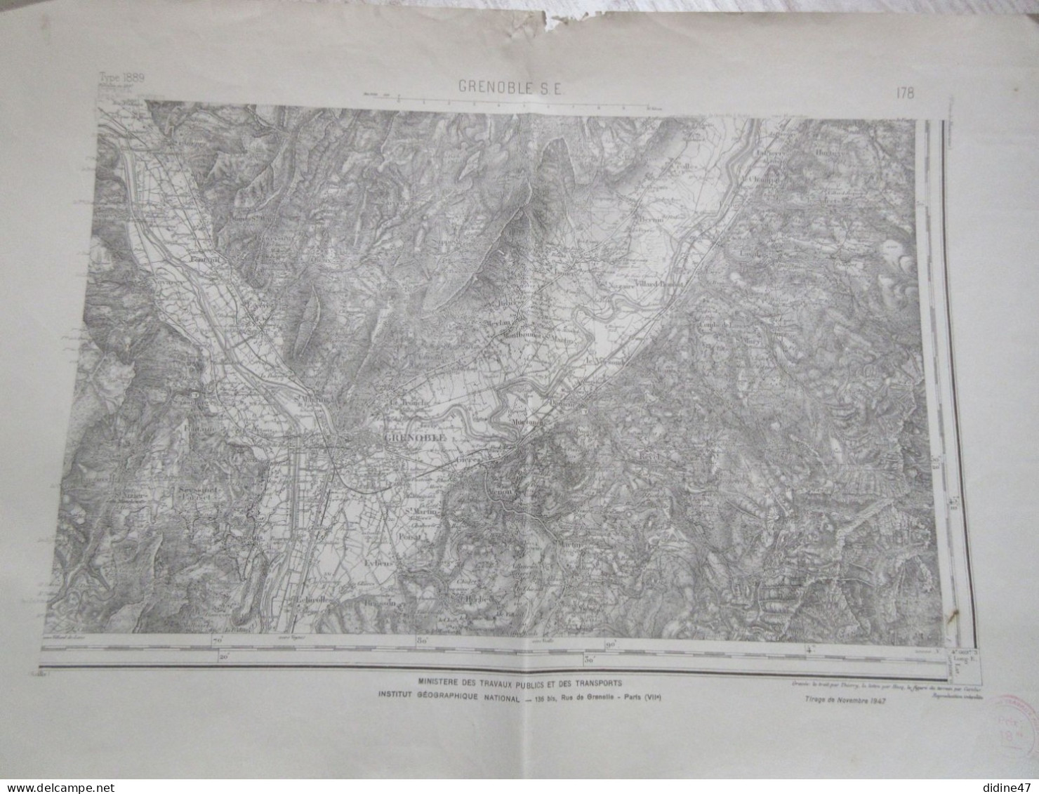 CARTE I.G.N.- GRENOBLE S.E. - Topographische Karten