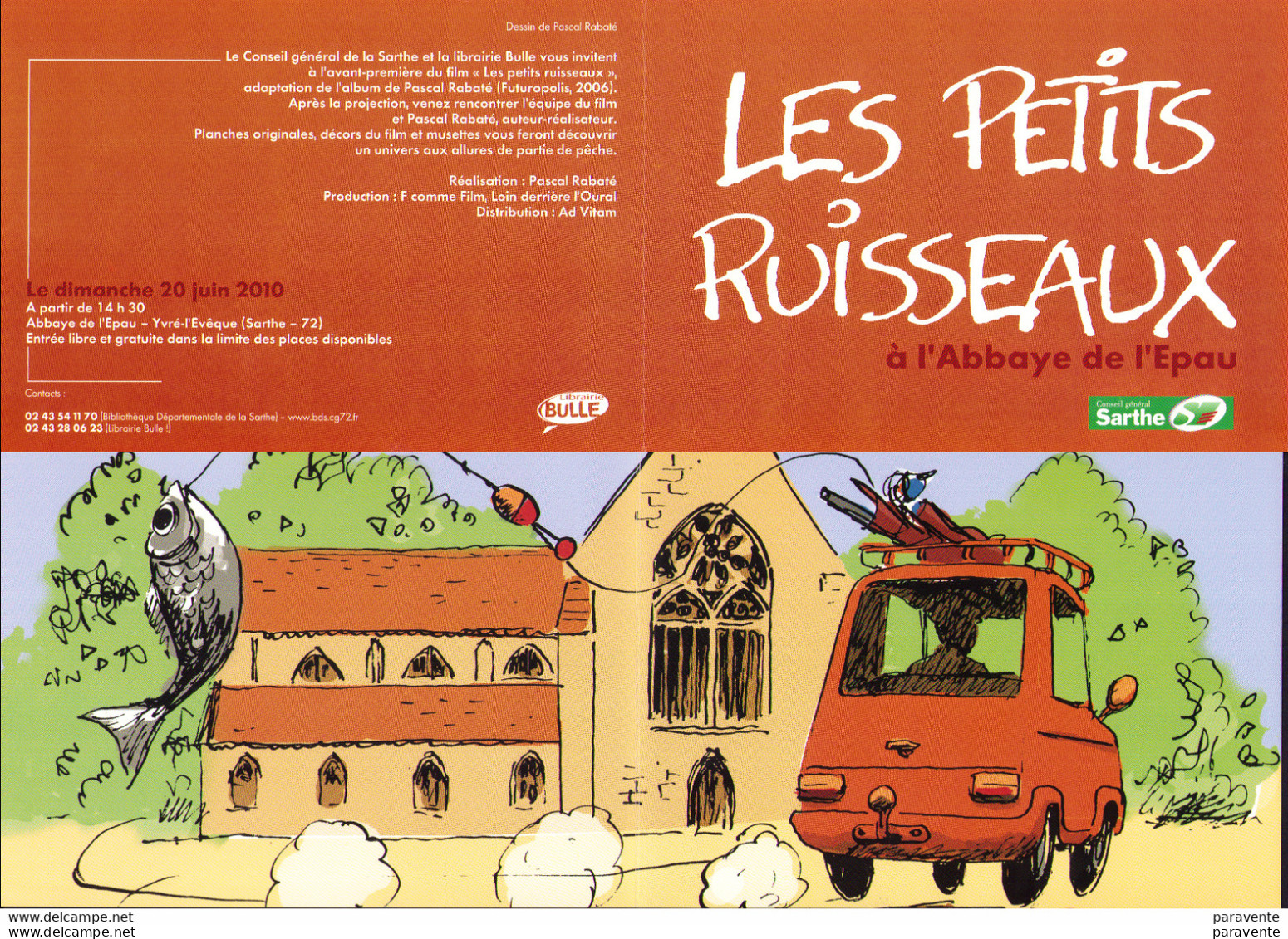 RABATE : Carte Invitation à Abbaye De L'EPAU Pour PETITS RUISSEAUX - Ansichtskarten