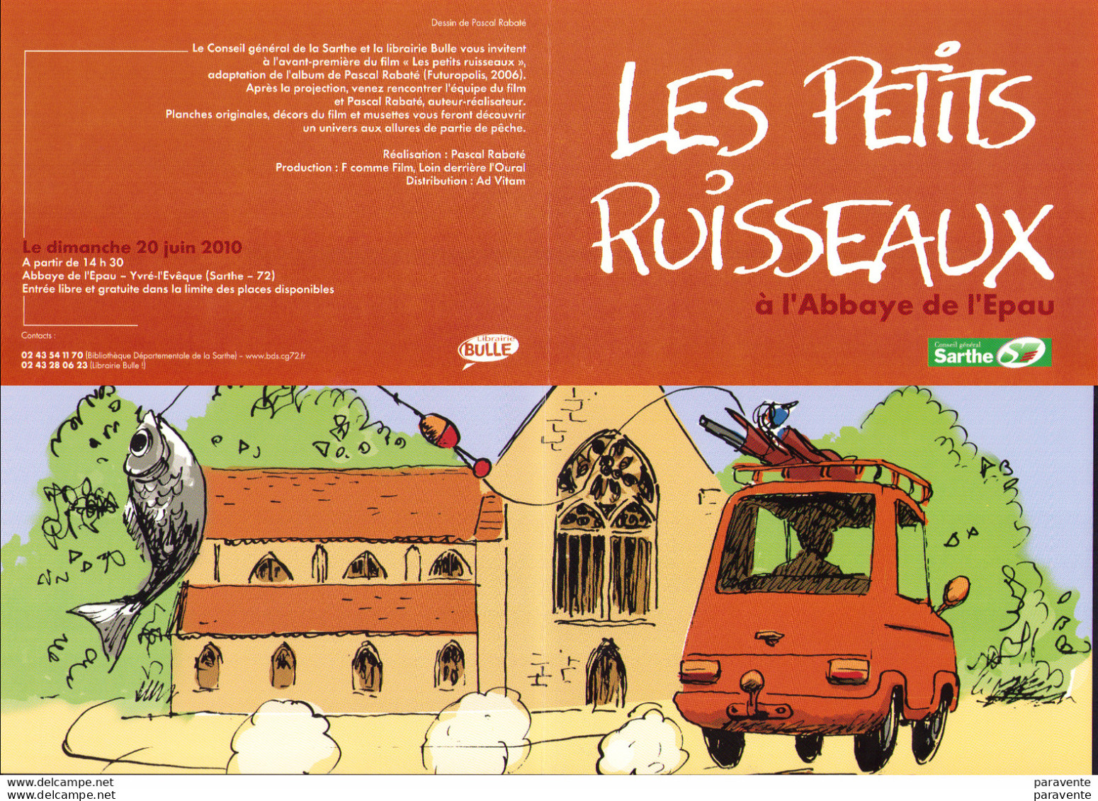 RABATE : Carte Invitation à Abbaye De L'EPAU Pour PETITS RUISSEAUX - Tarjetas Postales