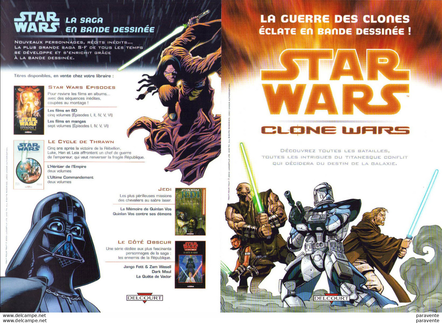 STARWARS : Plaquette Présentation GUERRE DES CLONES Par DELCOURT - Archivos De Prensal