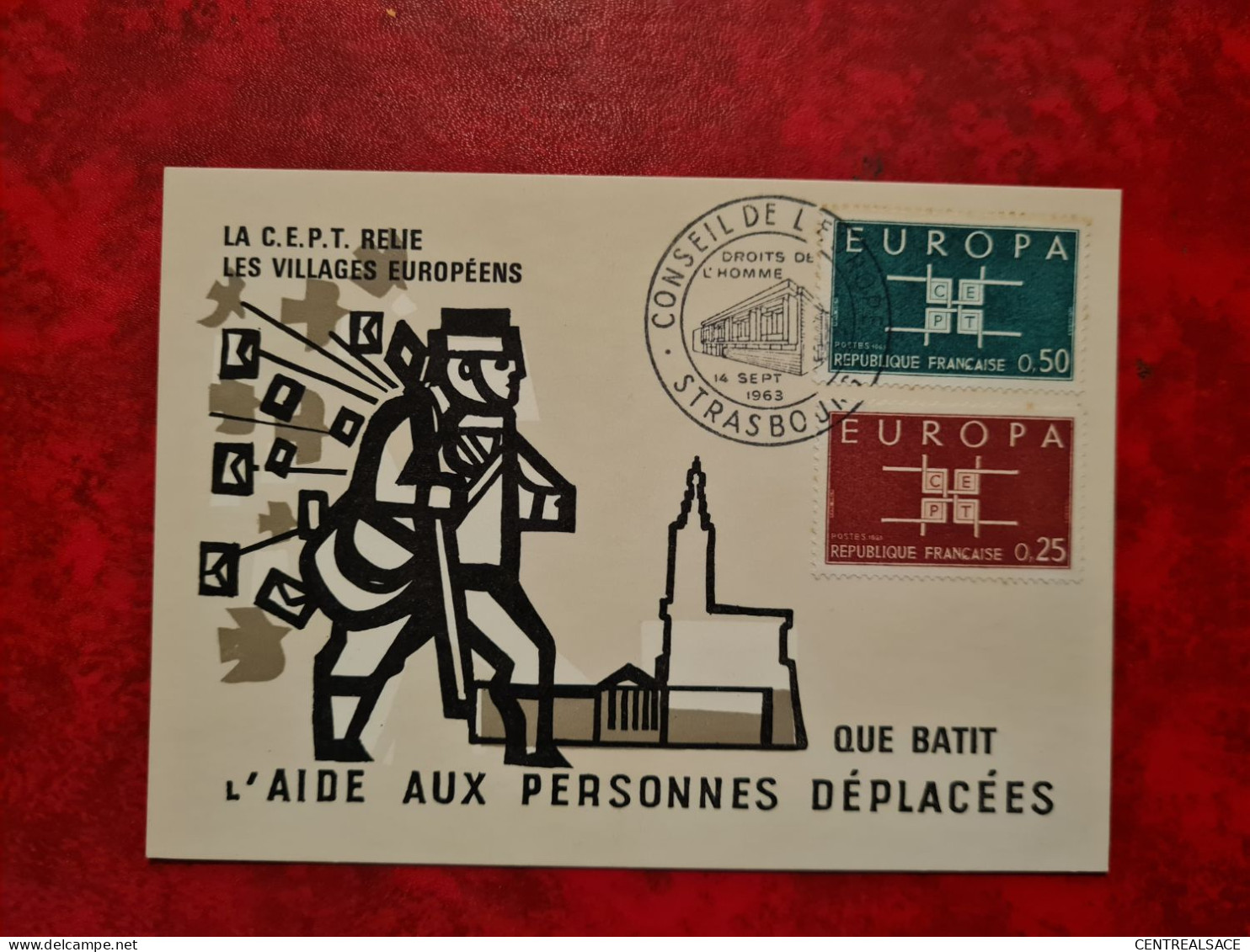 Carte 1963  STRASBOURG CONSEIL DE L'EUROPE EUROPA AIDE AUX PERSONNES DEPLACEES - Non Classés