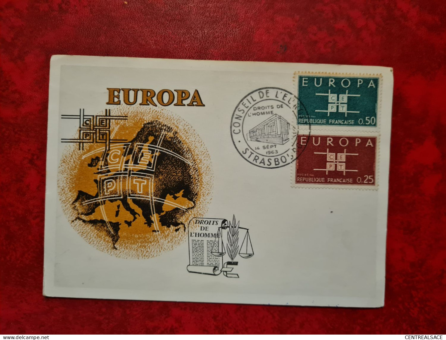 Carte 1963  STRASBOURG CONSEIL DE L'EUROPE EUROPA  DROITS DE L'HOMME - Non Classés