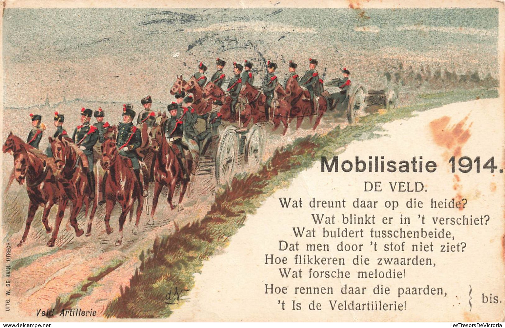 MILITARIA - Guerre 1914- 18 - Mobilisatie 1914 - De Veld - Des Militaires Sur Des Chevaux -  Carte Postale Ancienne - Weltkrieg 1914-18