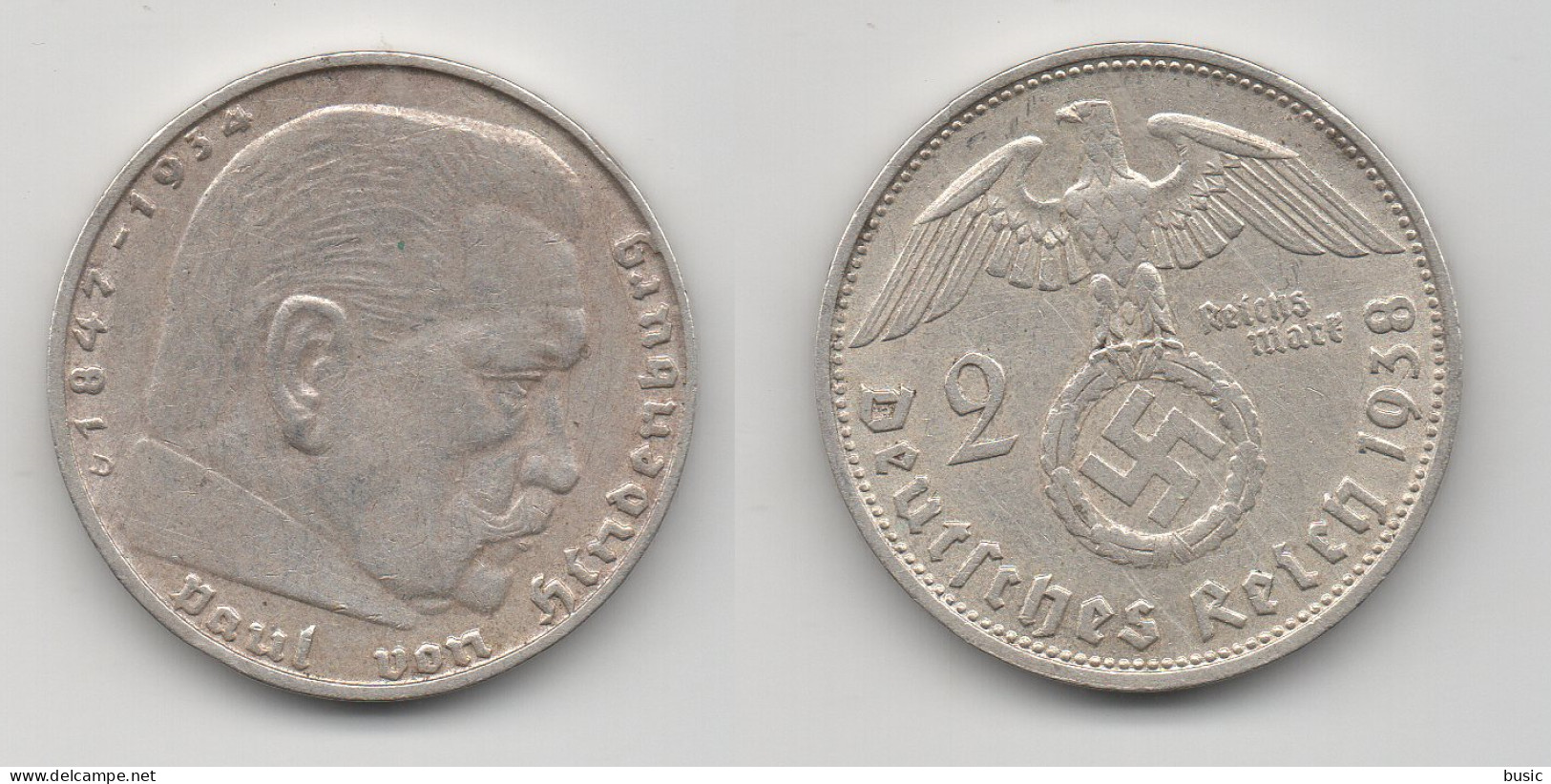 + ALLEMAGNE  +  2 MARK 1938 D  + - 2 Reichsmark