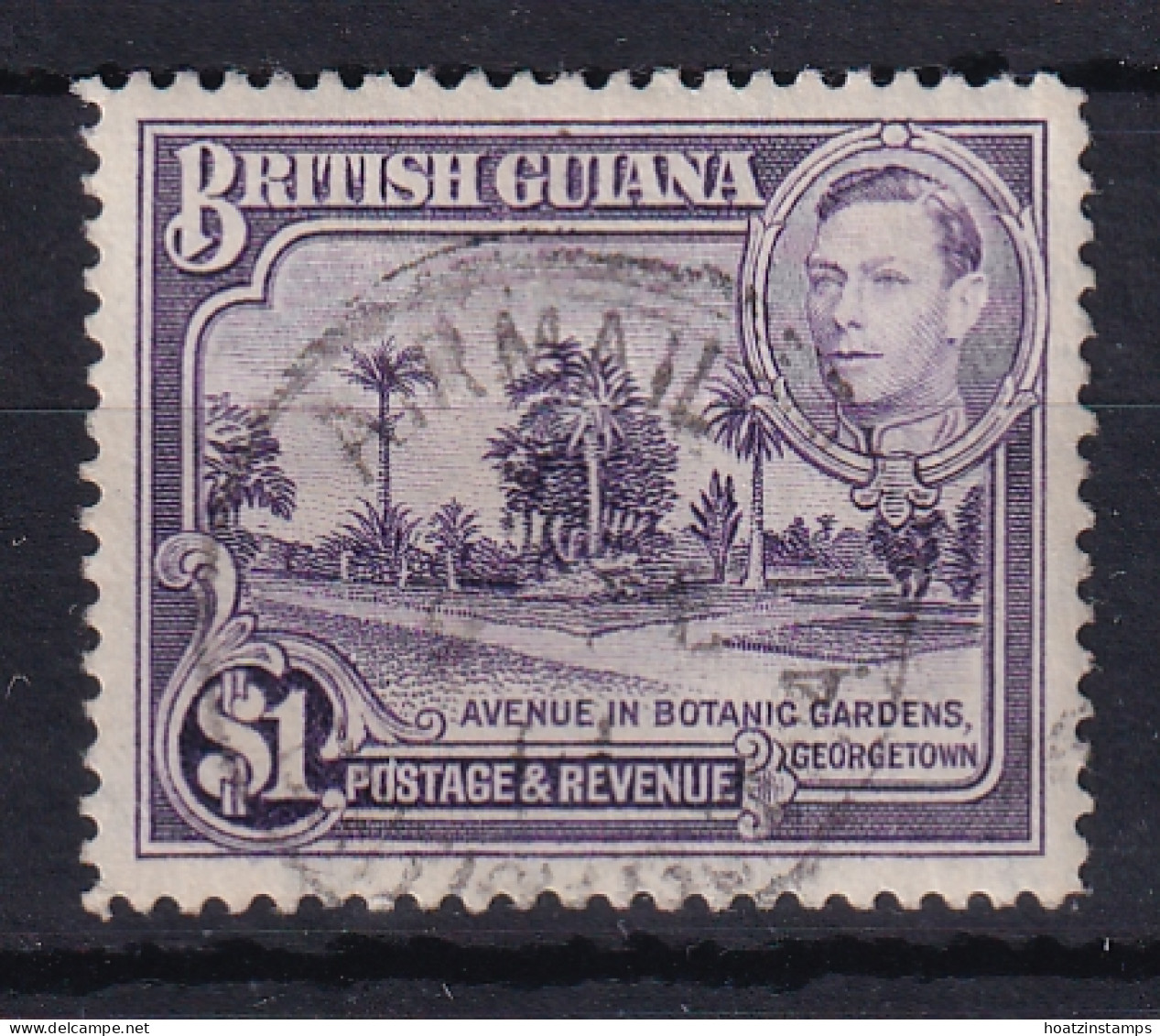British Guiana: 1938/52   KGVI   SG317   $1    [Perf: 12½]  Used  - Guyane Britannique (...-1966)