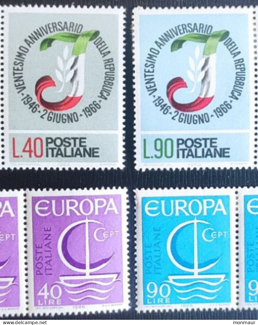 ITALIA 1966  ANNIVERSARIO REPUBBLICA-EUROPA Serie Complete - 1961-70: Mint/hinged