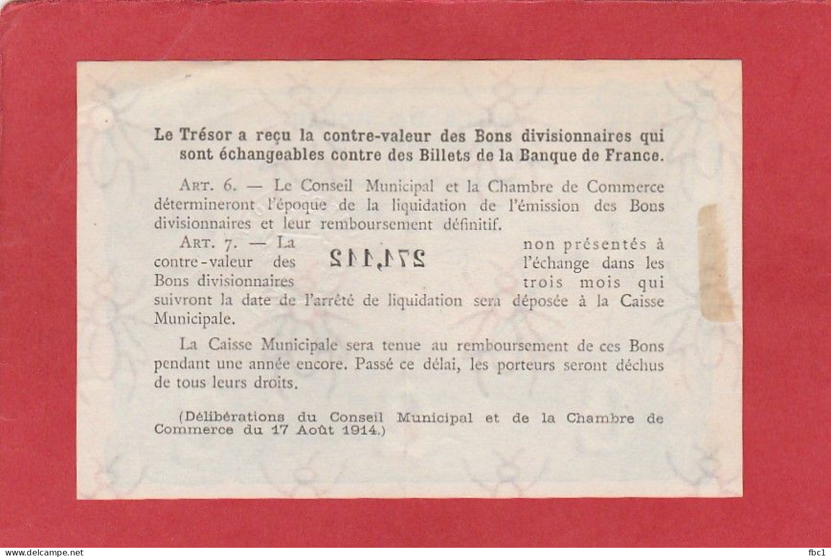 Seine Maritime - Chambre De Commerce De Rouen 1920 - 50 Centimes - Cámara De Comercio