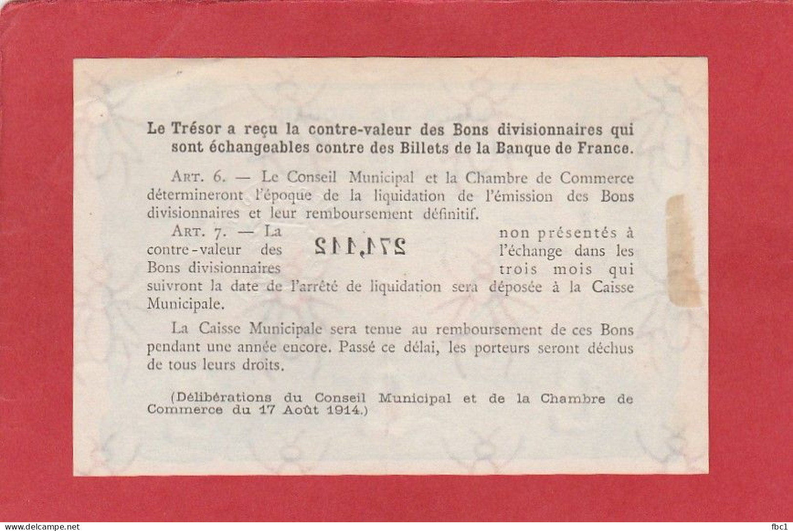 Seine Maritime - Chambre De Commerce De Rouen 1920 - 50 Centimes - Chambre De Commerce