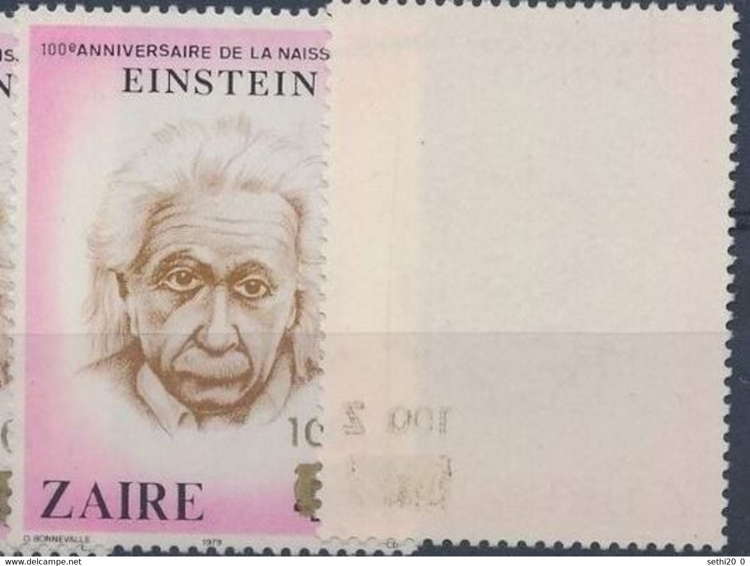 Zaire Nobel Prize  Physics Einstein Surcharge Au Dos - Nobelpreisträger