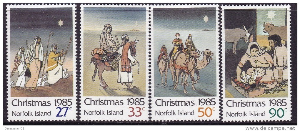 Norfolk Island 1985 Christmas Sc 373-76 Mint Never Hinged - Isla Norfolk