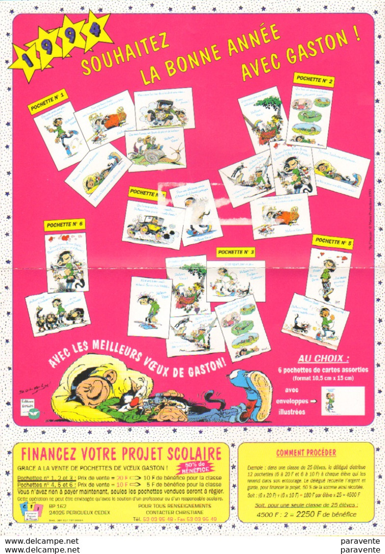 GASTON LAGAFFE : Affiche Publicité CFI Bonne Annee - Franquin