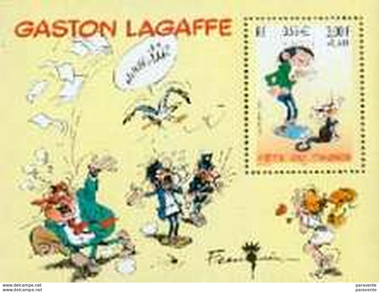 GASTON LAGAFFE : Bloc Timbre - Franquin