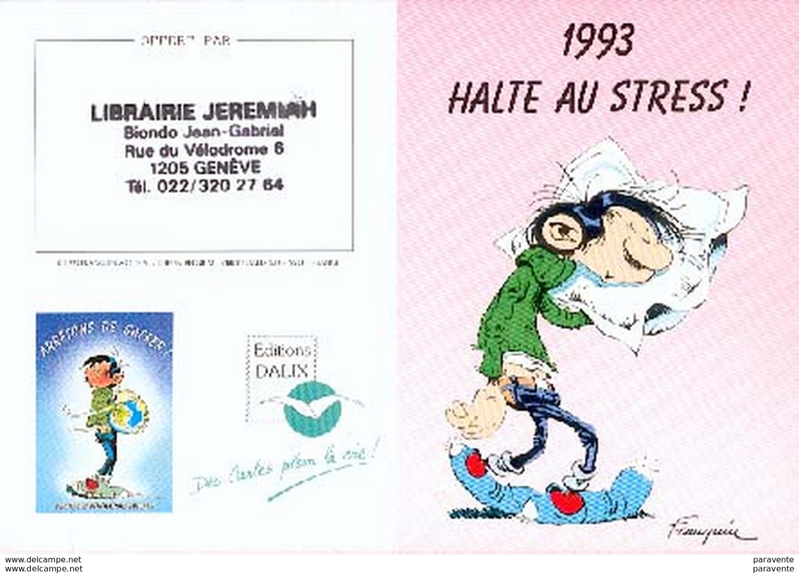 GASTON LAGAFFE : Calendrier DALIX 1993 - Franquin