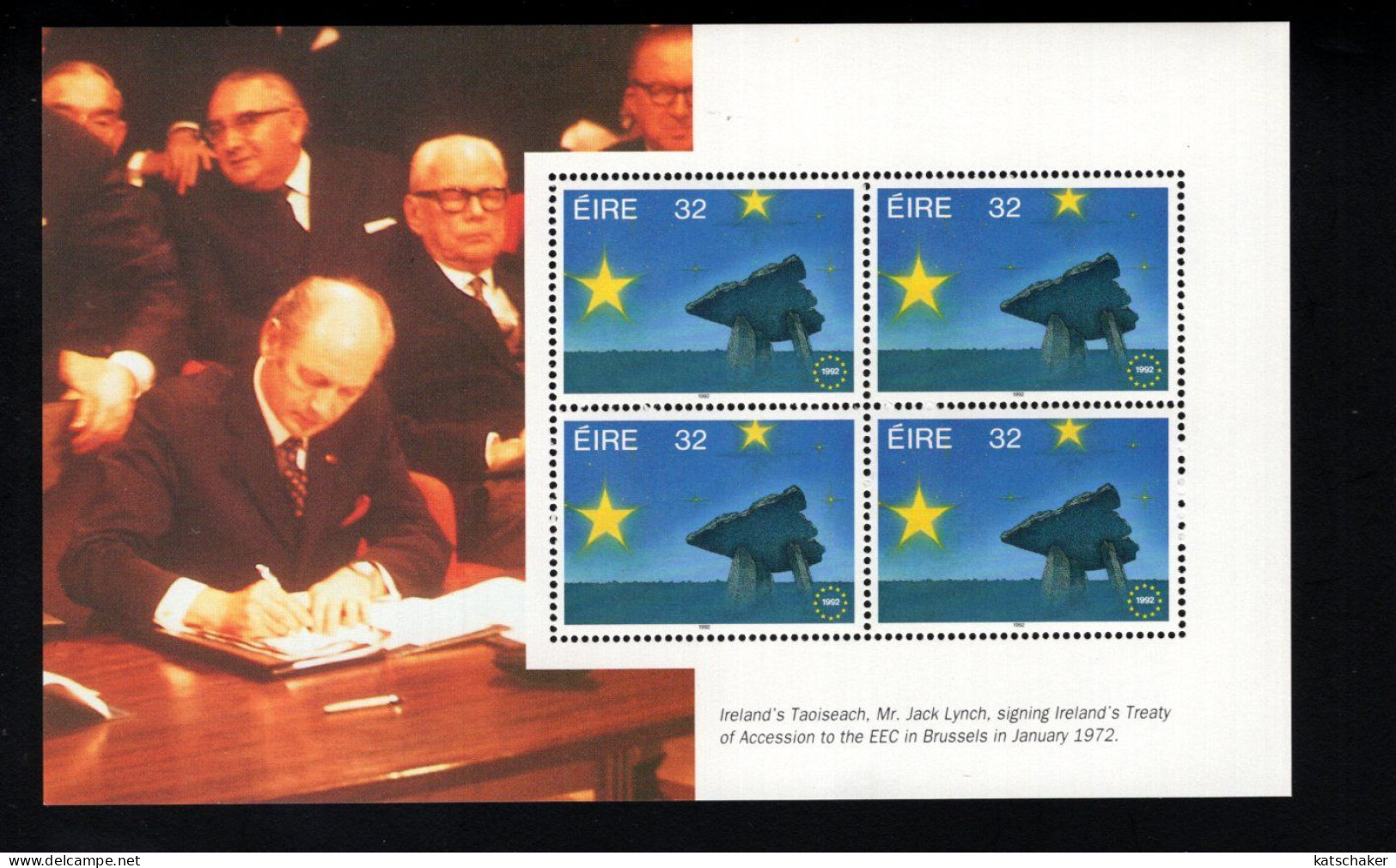 1993950368 1992 SCOTT 876B  (XX) POSTFRIS MINT NEVER HINGED - SINGLE EUROPEAN MARKET - BOOKLET PANE - Ungebraucht