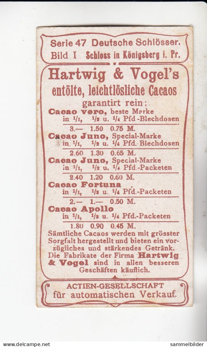 Actien Gesellschaft Deutsche Schlösser Schloss In Königsberg     Serie  47 #1 Von 1900 - Stollwerck