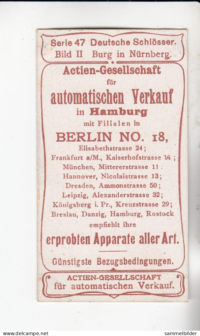 Actien Gesellschaft Deutsche Schlösser Burg In Nürnberg      Serie  47 #2 Von 1900 - Stollwerck