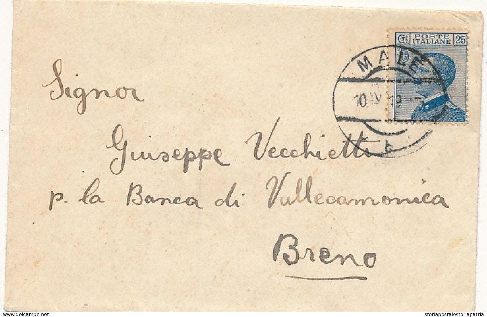 1919 MALE' B DC TIPO AUSTRIACO - Storia Postale