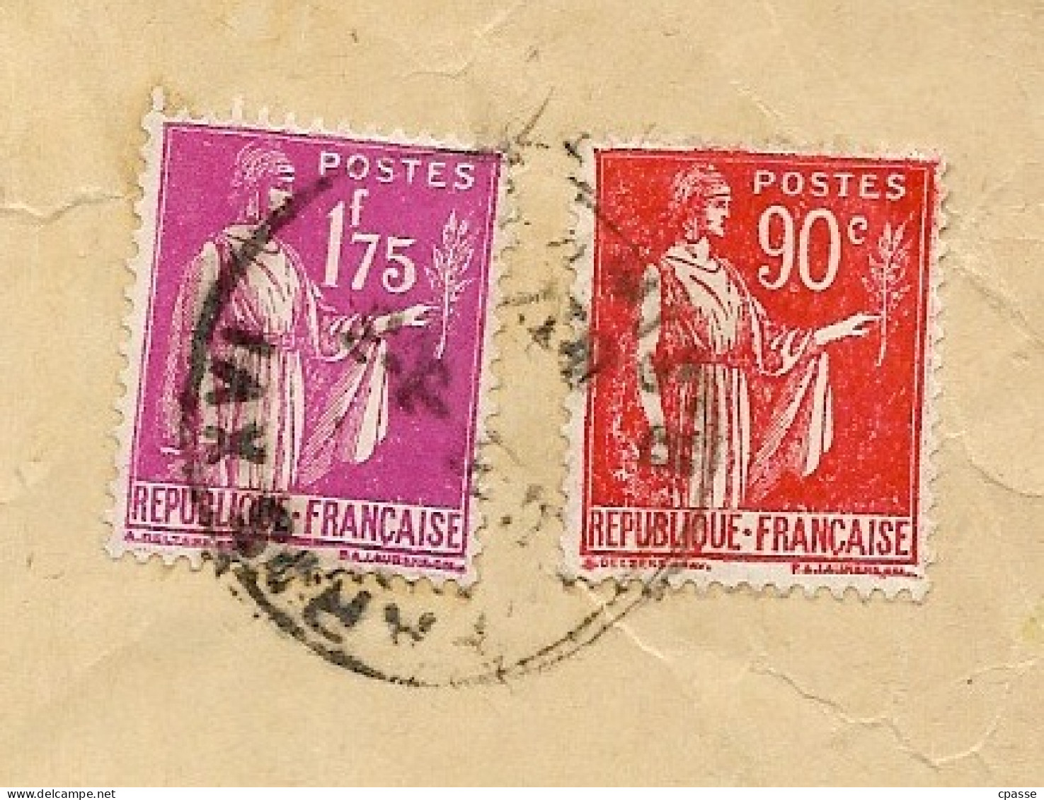 1934 Fragment Lettre Recommandée Paris XVI Timbre Type PAIX N° 285 + 289 YT - 1932-39 Peace