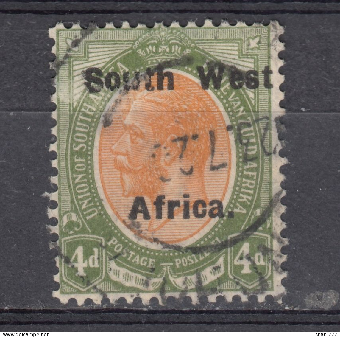 South West Africa 1924 - Overprinted 4d.single, (e-722) - Südwestafrika (1923-1990)
