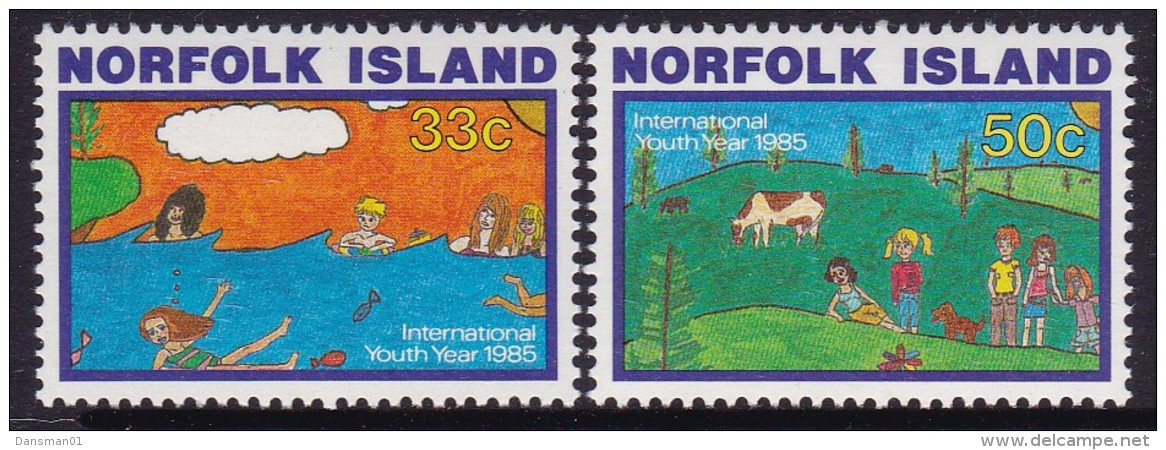 Norfolk Island 1985 Int Youth Year Sc 369-70 Mint Never Hinged - Norfolk Island