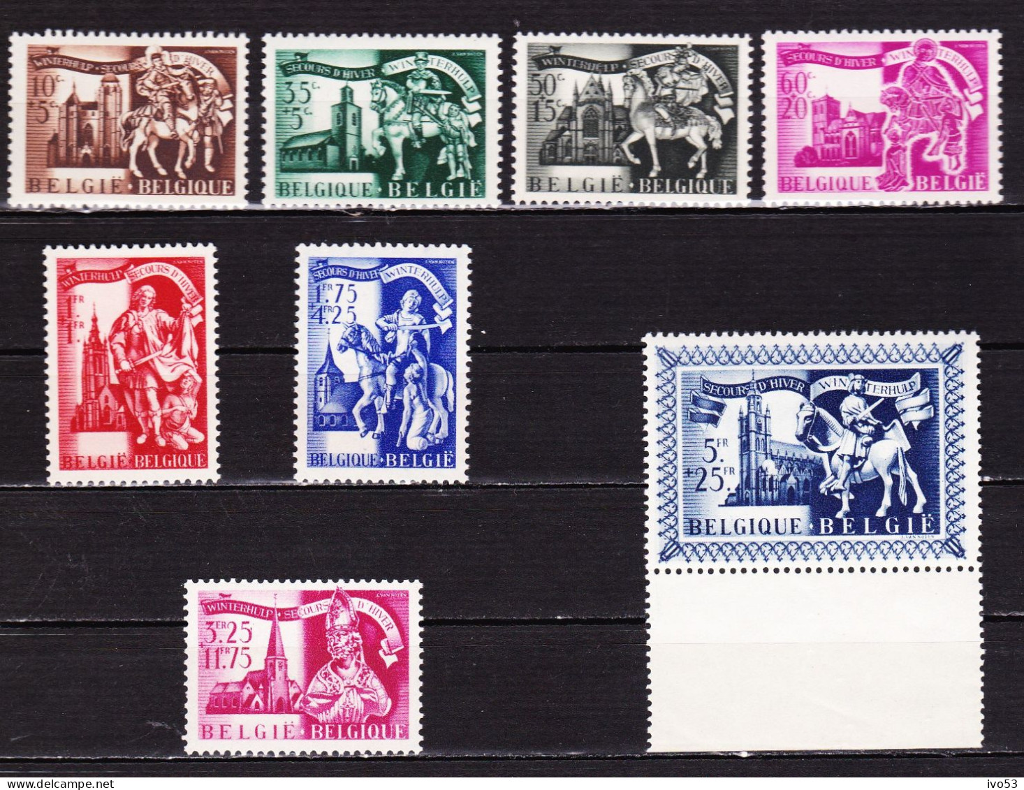 1943 Nr 631-38** Zonder Scharnier.Zevende Winterhulpuitgifte.OBP 11 Euro. - Ongebruikt