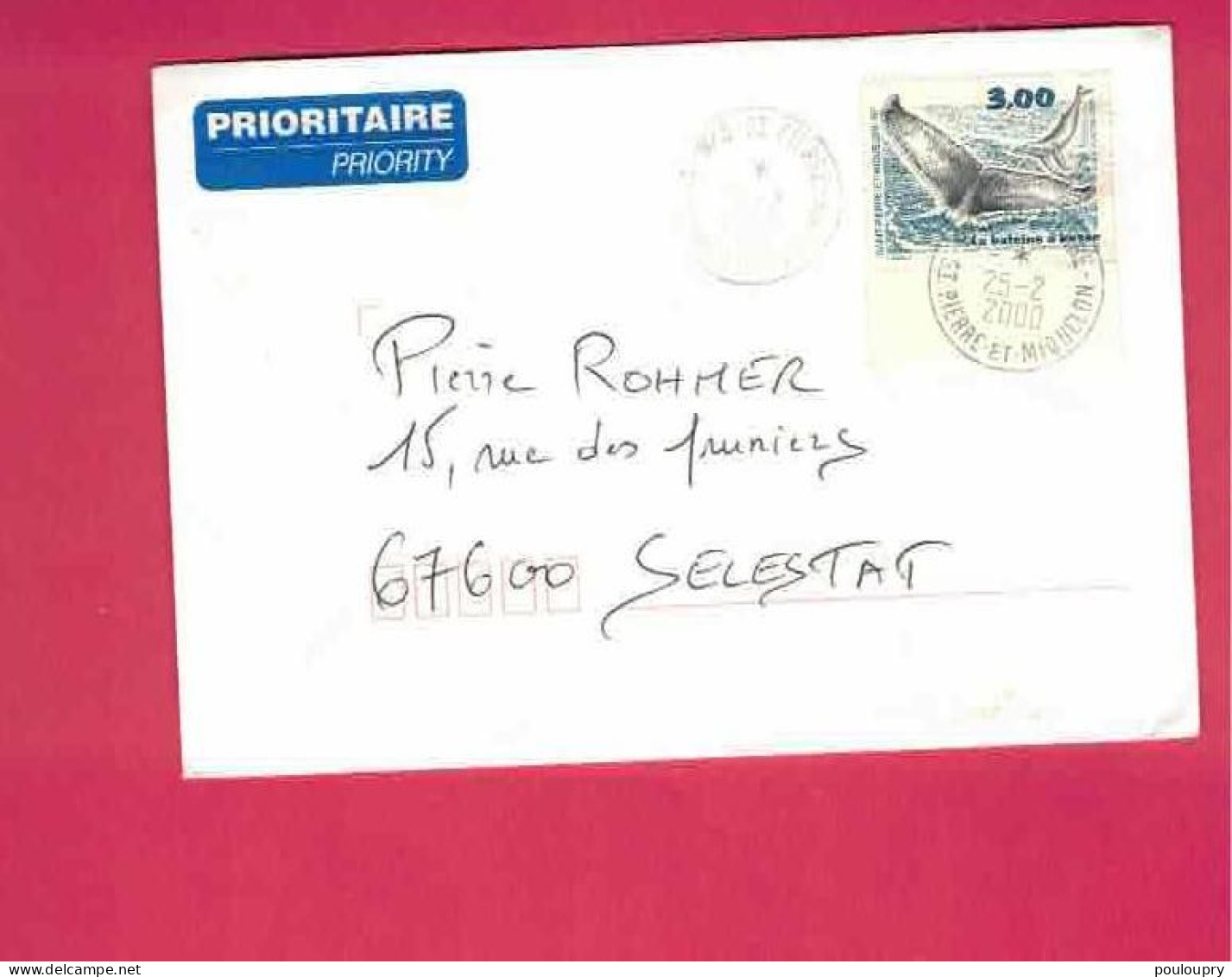 Lettre De 2000 Pour La France - YT N° 738 - Cétacé - Epaulard - Cartas & Documentos