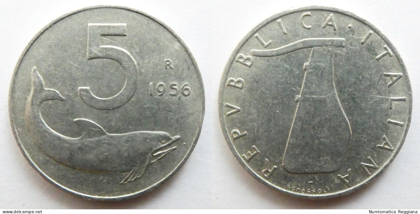 Repubblica Italiana - 5 Lire 1956 Delfino *R2* - 5 Liras