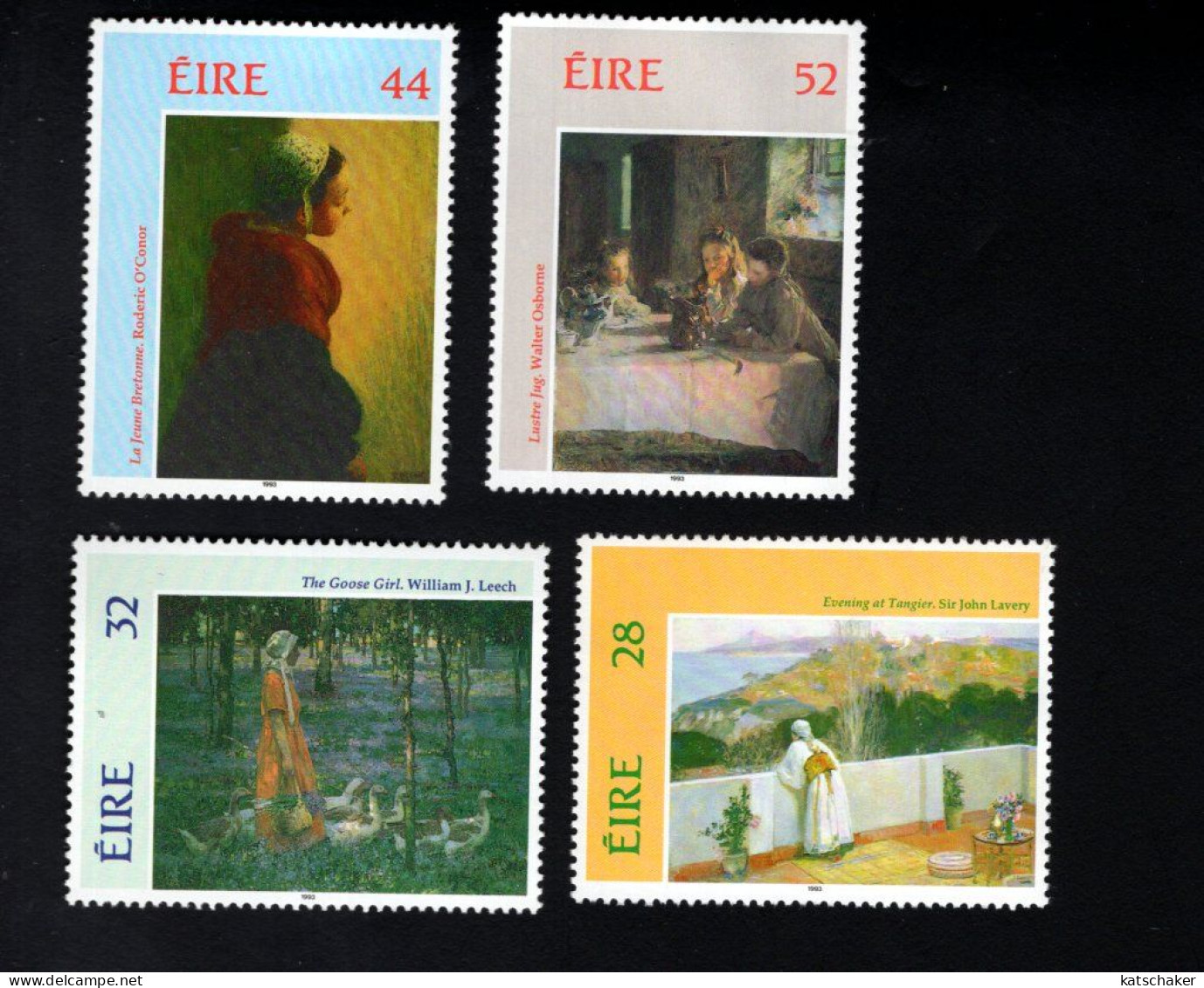 1993952354 1992 SCOTT 887 890  (XX) POSTFRIS MINT NEVER HINGED - IRISH IMPRESSIONIST PAINTINGS - Unused Stamps