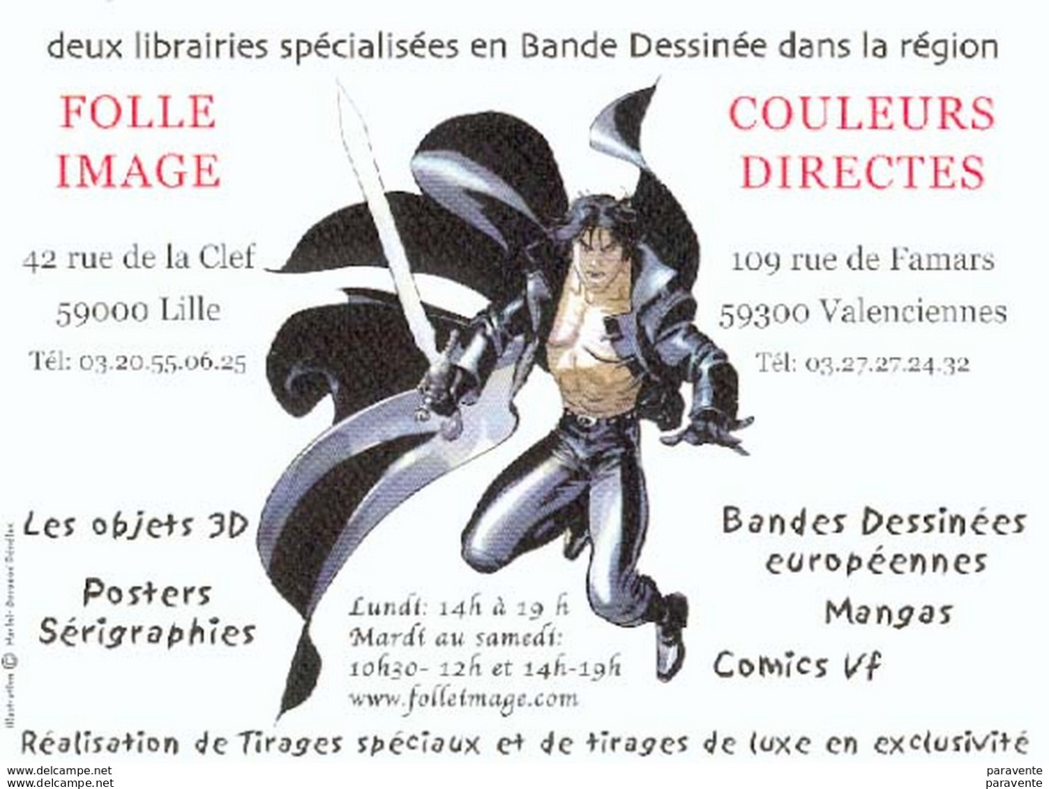 MARINI : Carte Visite Librairie FOLLE IMAGE - Tarjetas Postales