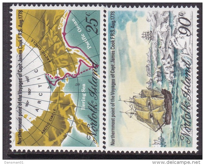 Norfolk Island 1978 Cook's Voyage Sc 235-36 Mint Never Hinged - Isla Norfolk